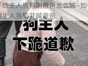 跪下给主人当狗叫爸爸怎么喊—如何跪下给主人当狗并喊爸爸