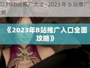 2023年b站推广大全—2023 年 b 站推广全攻略