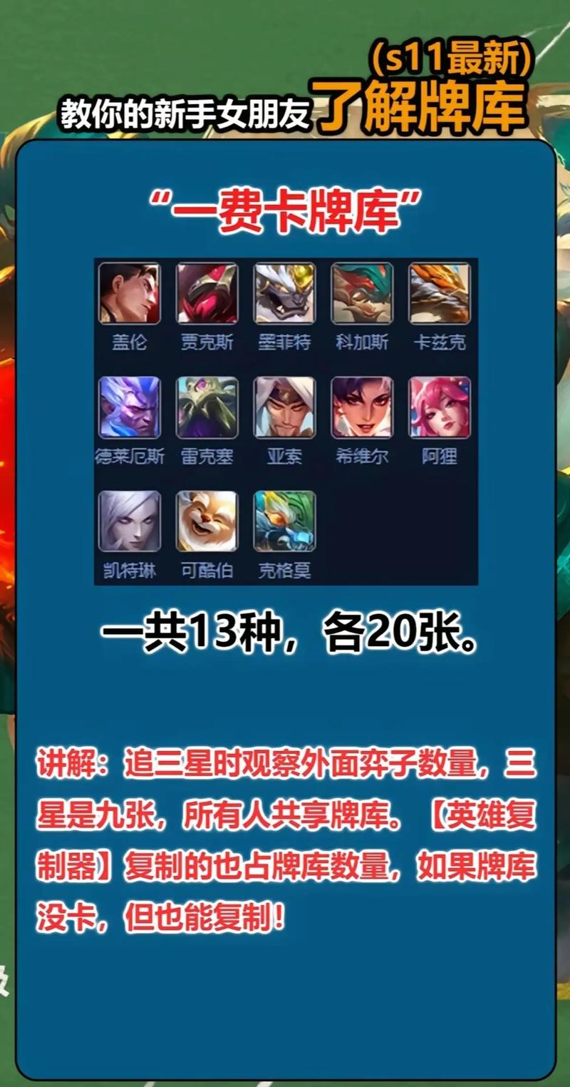 金铲铲之战卡池每张牌数量解析