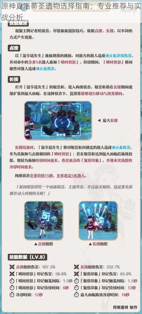 原神夏洛蒂圣遗物选择指南:专业推荐与实战分析