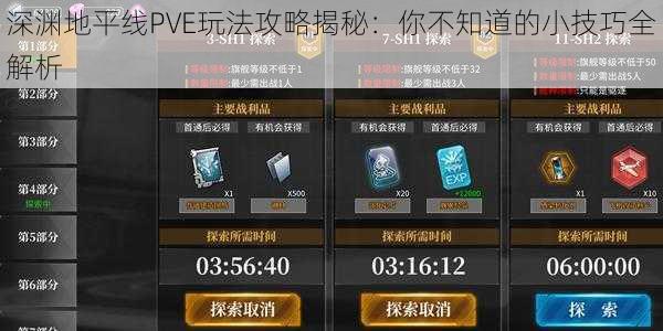 深渊地平线PVE玩法攻略揭秘:你不知道的小技巧全解析
