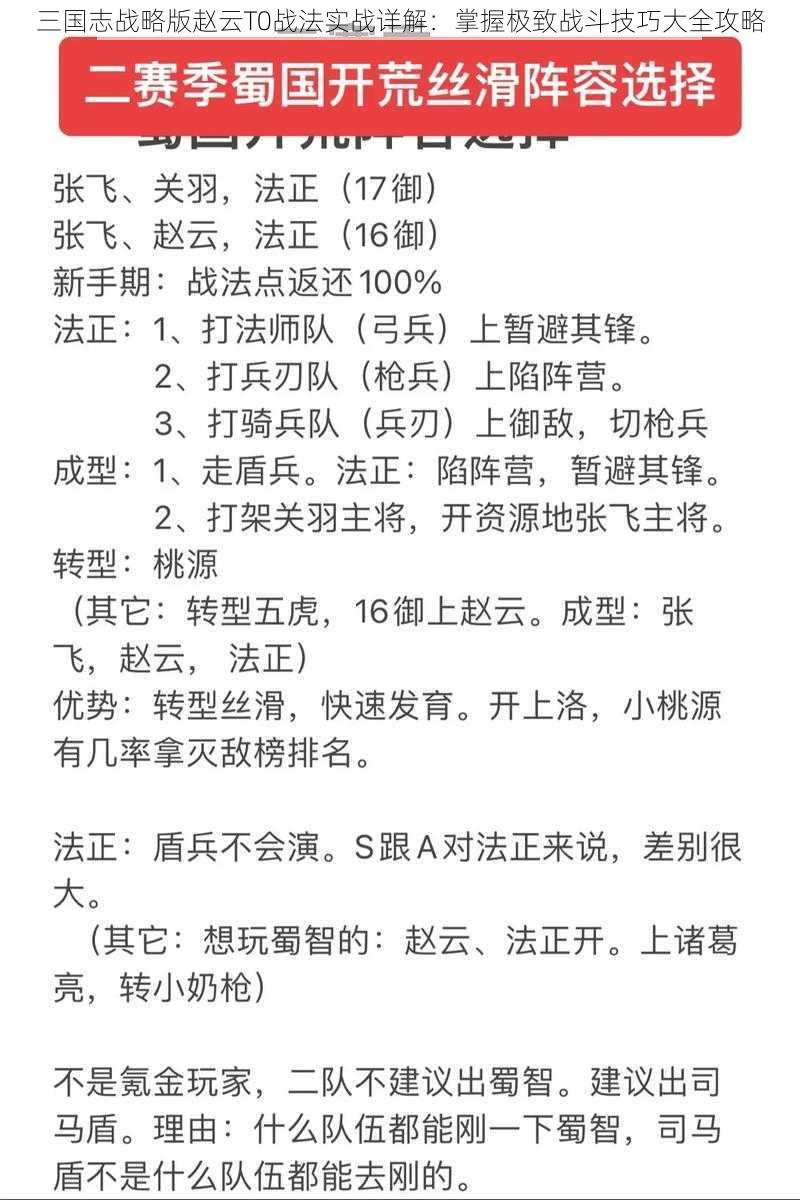 三国志战略版赵云T0战法实战详解:掌握极致战斗技巧大全攻略