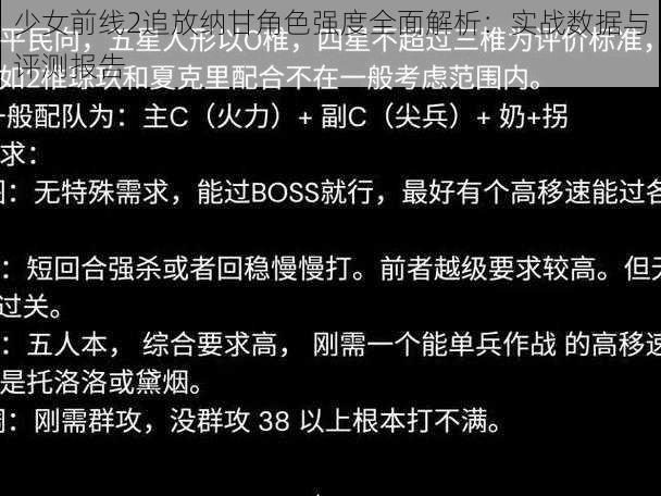 少女前线2追放纳甘角色强度全面解析:实战数据与评测报告