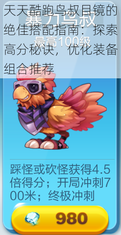 天天酷跑鸟叔目镜的绝佳搭配指南:探索高分秘诀,优化装备组合推荐