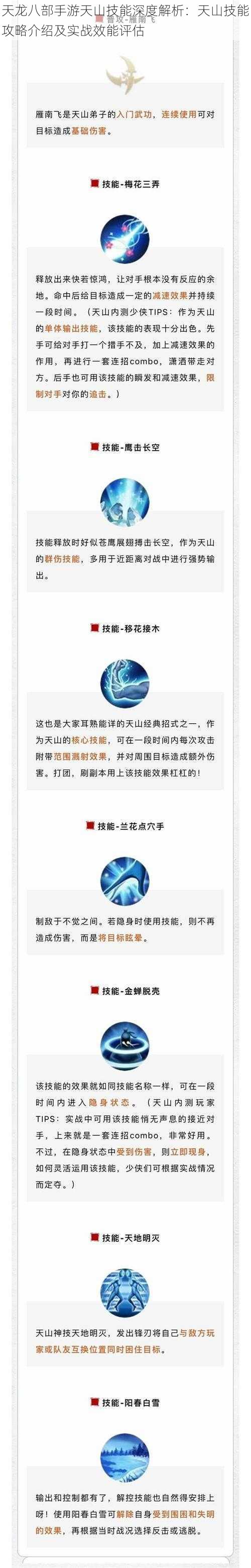 天龙八部手游天山技能深度解析:天山技能攻略介绍及实战效能评估