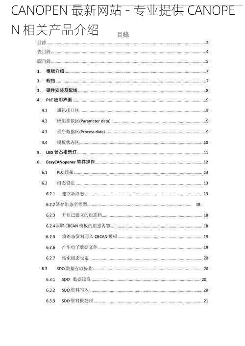 CANOPEN 最新网站 - 专业提供 CANOPEN 相关产品介绍
