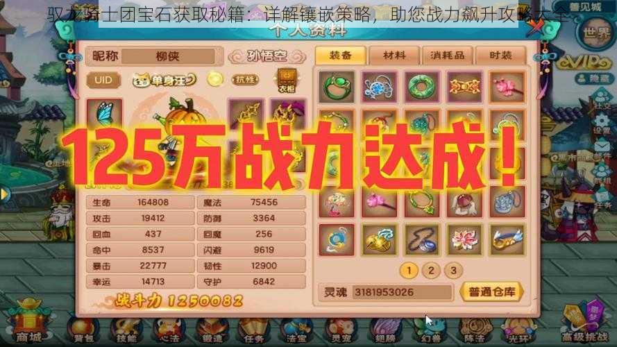 驭龙骑士团宝石获取秘籍:详解镶嵌策略,助您战力飙升攻略大全