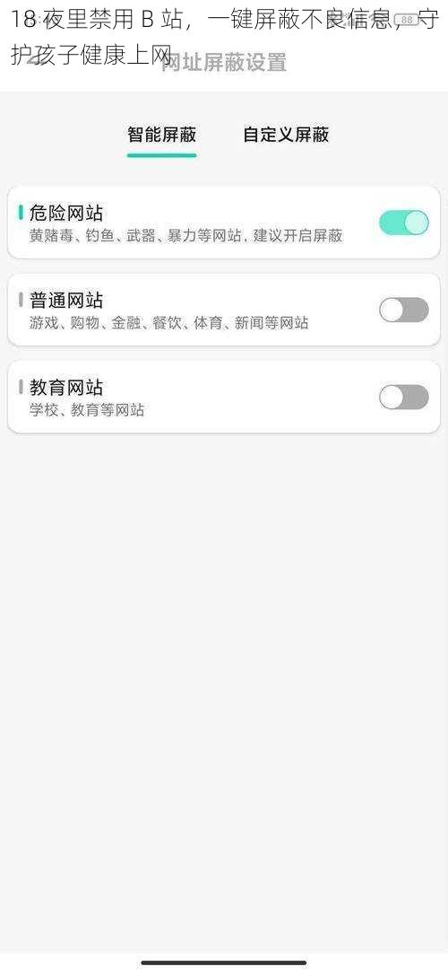 18 夜里禁用 B 站,一键屏蔽不良信息,守护孩子健康上网