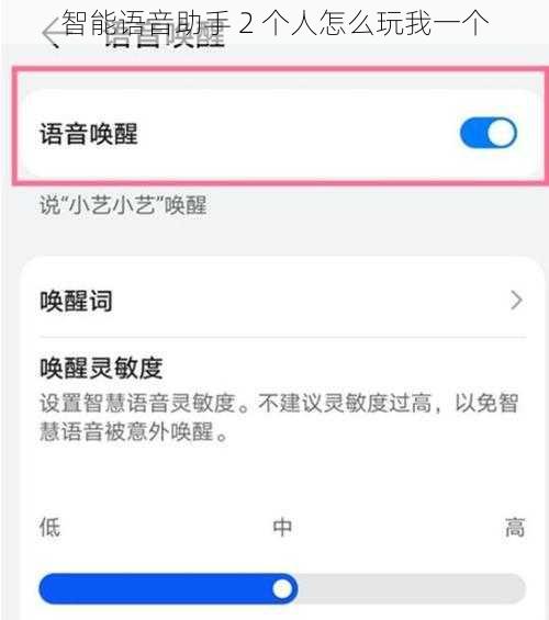 智能语音助手 2 个人怎么玩我一个