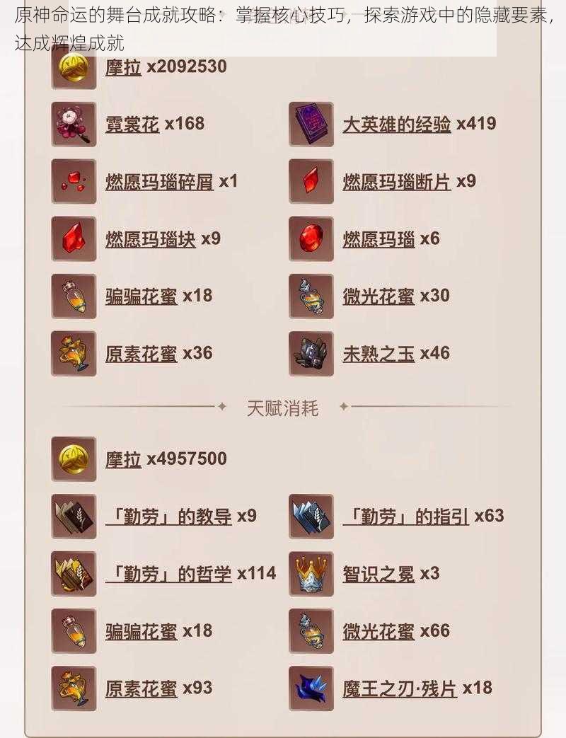 原神命运的舞台成就攻略:掌握核心技巧,探索游戏中的隐藏要素,达成辉煌成就