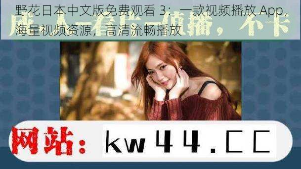 野花日本中文版免费观看 3:一款视频播放 App,海量视频资源,高清流畅播放