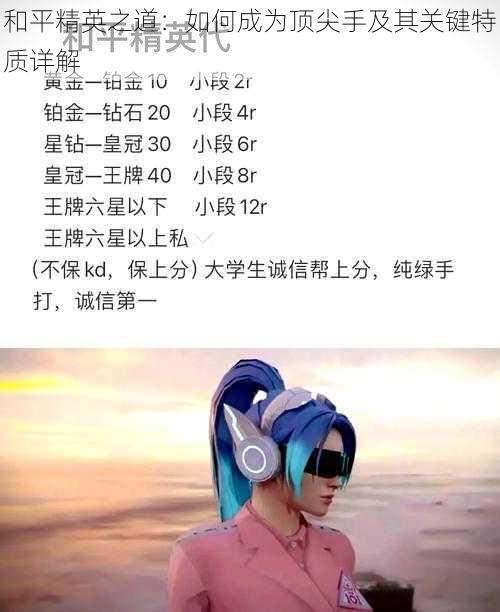 和平精英之道:如何成为顶尖手及其关键特质详解