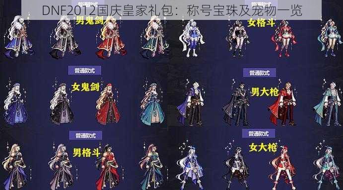 DNF2012国庆皇家礼包:称号宝珠及宠物一览
