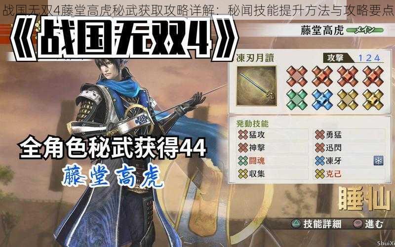 战国无双4藤堂高虎秘武获取攻略详解:秘闻技能提升方法与攻略要点