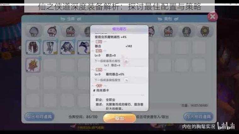 仙之侠道深度装备解析:探讨最佳配置与策略