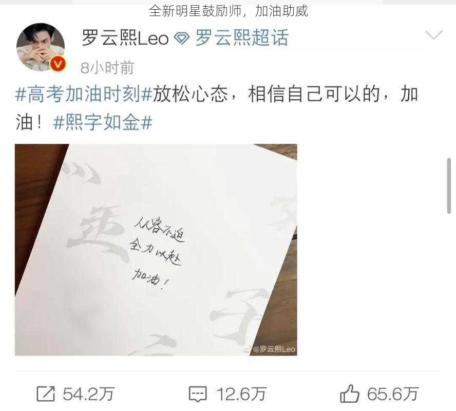 全新明星鼓励师,加油助威