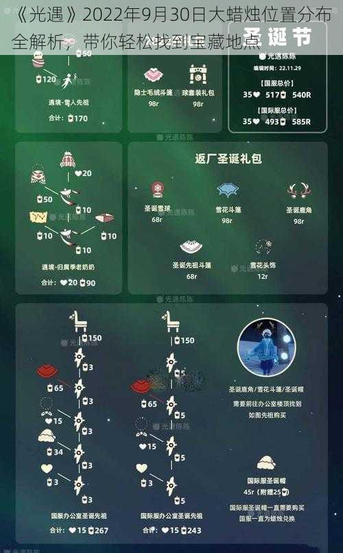 《光遇》2022年9月30日大蜡烛位置分布全解析,带你轻松找到宝藏地点