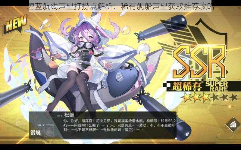 碧蓝航线声望打捞点解析:稀有舰船声望获取推荐攻略