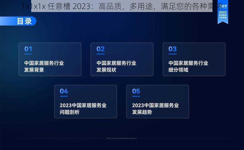 1x1x1x 任意槽 2023:高品质,多用途,满足您的各种需求