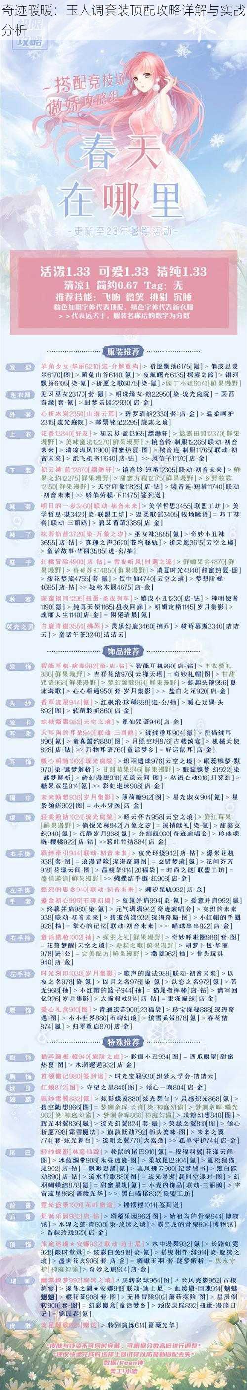 奇迹暖暖:玉人调套装顶配攻略详解与实战分析