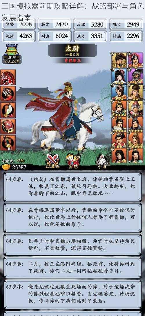 三国模拟器前期攻略详解:战略部署与角色发展指南