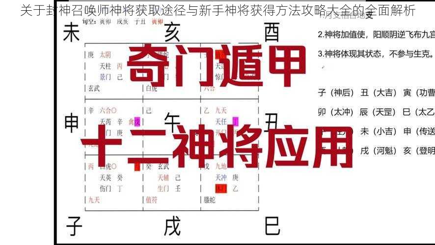 关于封神召唤师神将获取途径与新手神将获得方法攻略大全的全面解析