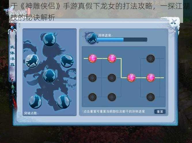 关于《神雕侠侣》手游真假下龙女的打法攻略,一探江湖绝技的秘诀解析