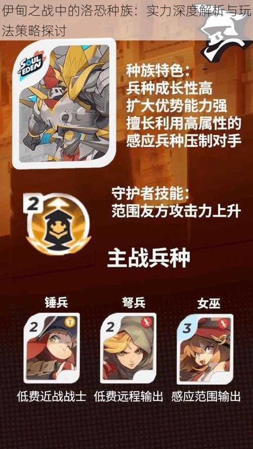 伊甸之战中的洛恐种族:实力深度解析与玩法策略探讨