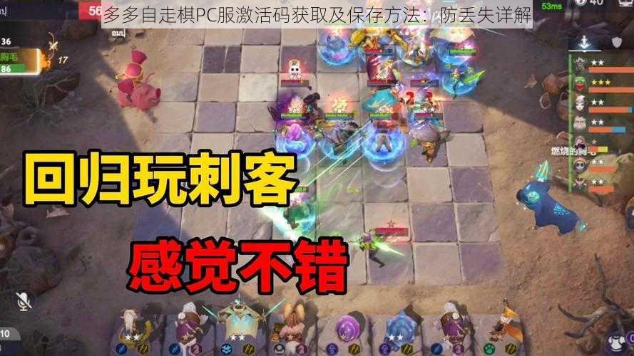 多多自走棋PC服激活码获取及保存方法:防丢失详解