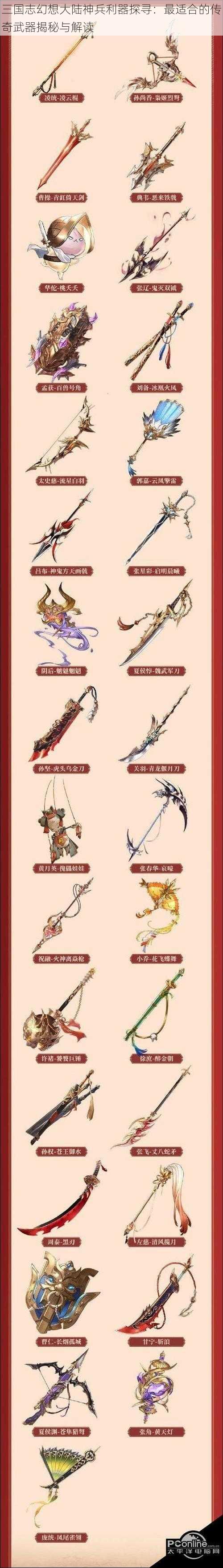 三国志幻想大陆神兵利器探寻:最适合的传奇武器揭秘与解读