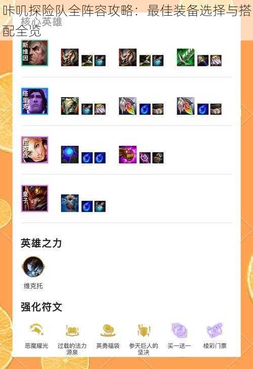 咔叽探险队全阵容攻略:最佳装备选择与搭配全览