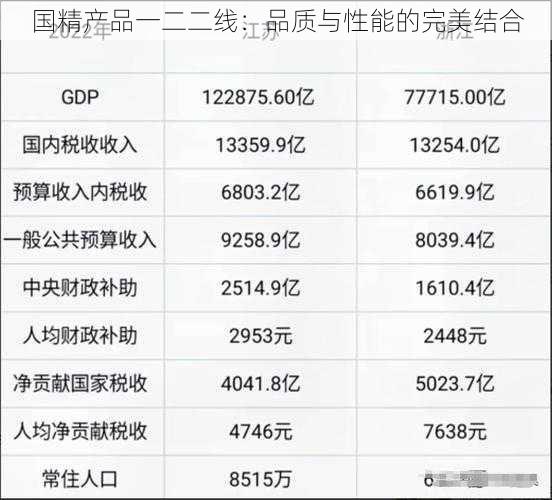 国精产品一二二线:品质与性能的完美结合