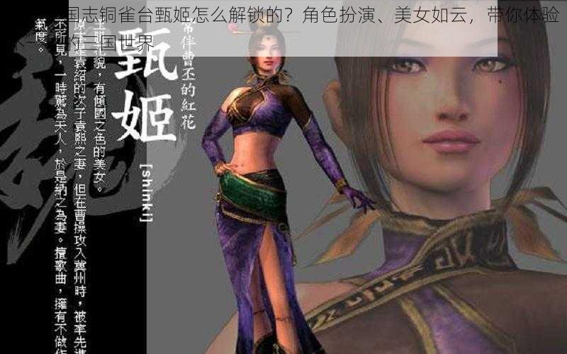 成熟三国志铜雀台甄姬怎么解锁的?角色扮演、美女如云,带你体验不一样的三国世界
