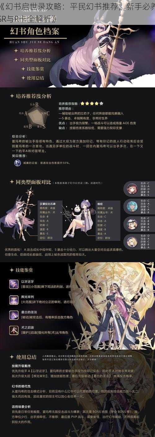 《幻书启世录攻略:平民幻书推荐,新手必养SR与R卡全解析》
