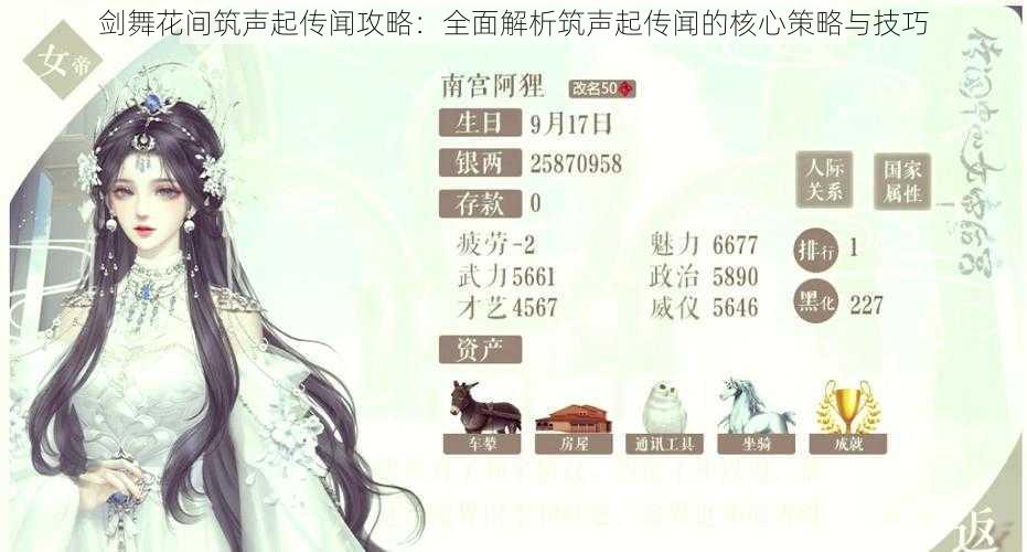 剑舞花间筑声起传闻攻略:全面解析筑声起传闻的核心策略与技巧