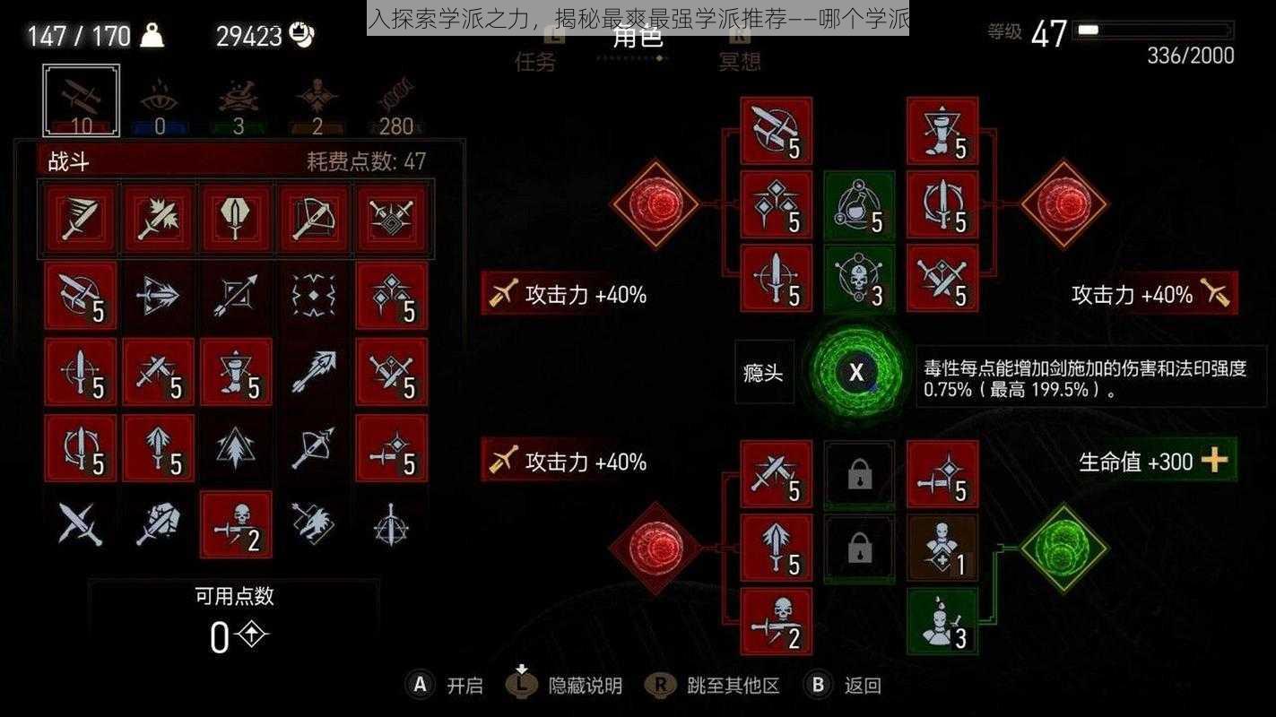 巫师3:深入探索学派之力,揭秘最爽最强学派推荐——哪个学派最具优势?