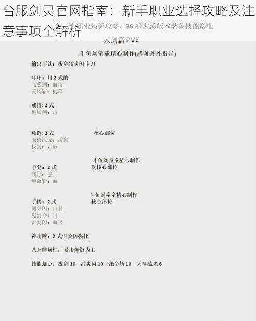 台服剑灵官网指南:新手职业选择攻略及注意事项全解析