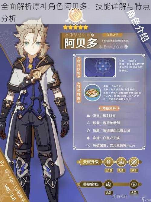 全面解析原神角色阿贝多:技能详解与特点分析