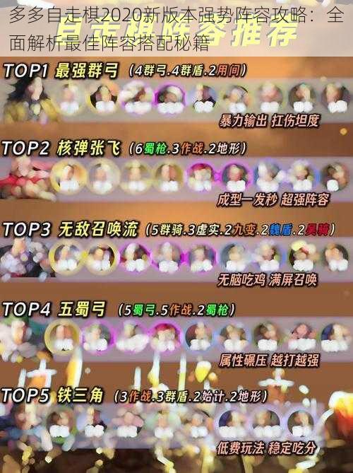 多多自走棋2020新版本强势阵容攻略:全面解析最佳阵容搭配秘籍
