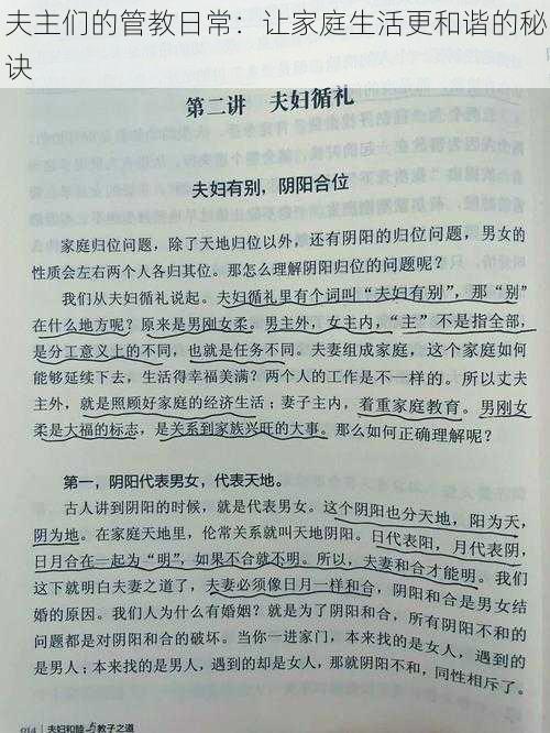 夫主们的管教日常:让家庭生活更和谐的秘诀