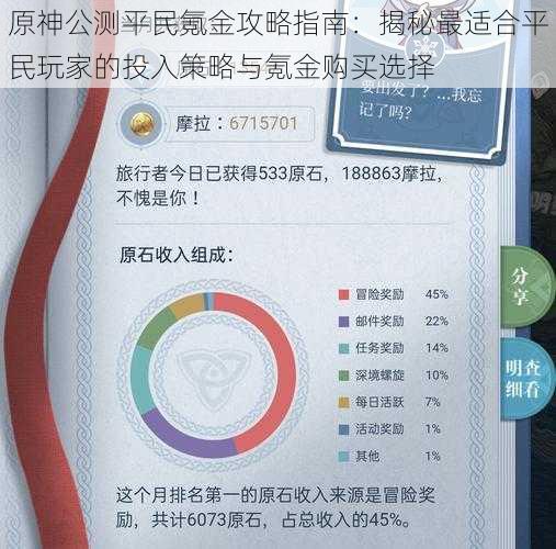 原神公测平民氪金攻略指南:揭秘最适合平民玩家的投入策略与氪金购买选择