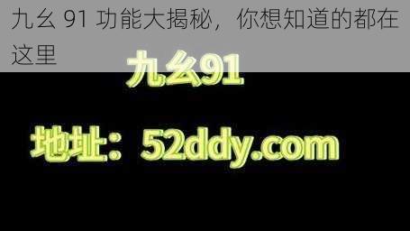 九幺 91 功能大揭秘,你想知道的都在这里