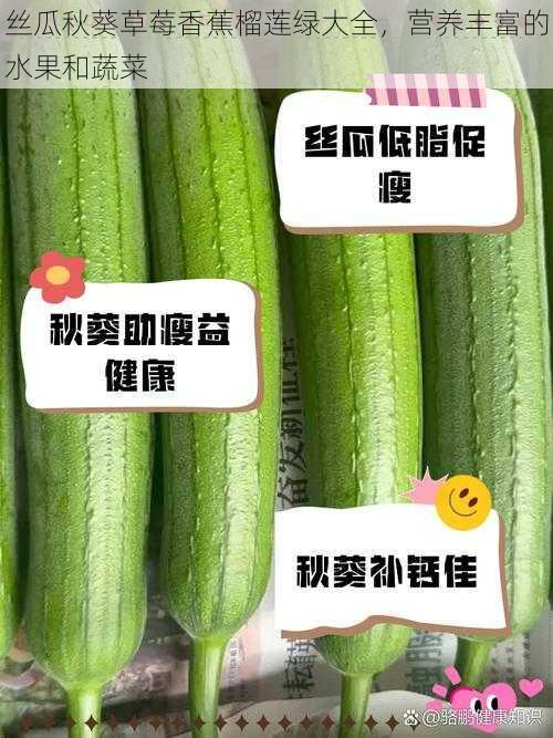 丝瓜秋葵草莓香蕉榴莲绿大全,营养丰富的水果和蔬菜