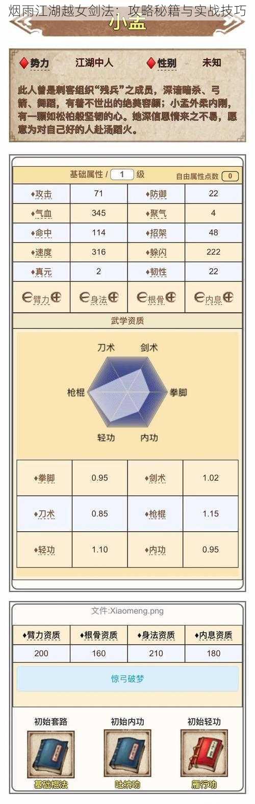 烟雨江湖越女剑法:攻略秘籍与实战技巧