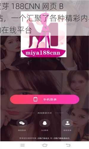 蜜芽 188CNN 网页 B 站,一个汇聚了各种精彩内容的在线平台