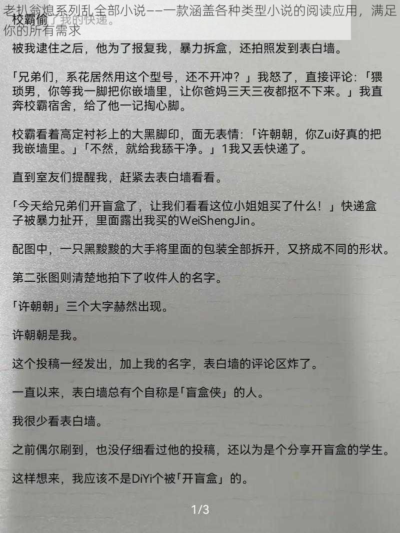老扒翁熄系列乱全部小说——一款涵盖各种类型小说的阅读应用,满足你的所有需求
