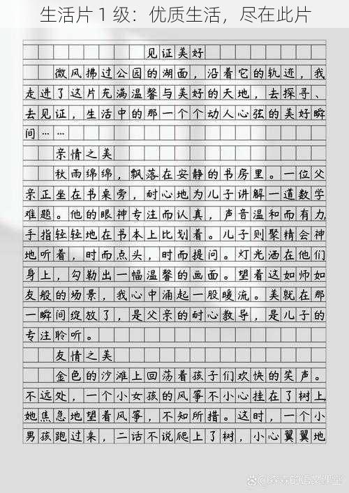 生活片 1 级:优质生活,尽在此片