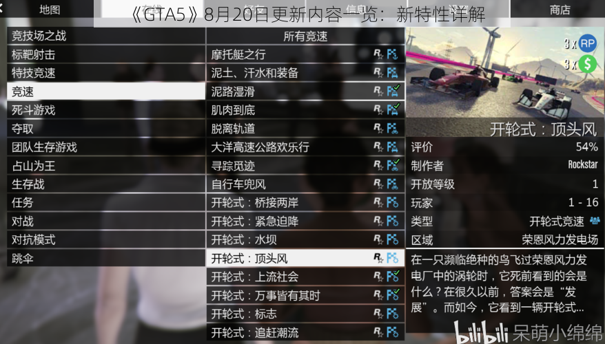 《GTA5》8月20日更新内容一览:新特性详解