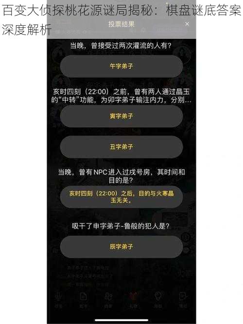 百变大侦探桃花源谜局揭秘:棋盘谜底答案深度解析