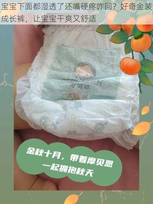 宝宝下面都湿透了还嘴硬疼咋回?好奇金装成长裤,让宝宝干爽又舒适